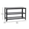 Flash Furniture Easton 3-Tier Wooden Entryway Bench, Metal Mesh Shoe Storage Shelves, Blackwash, Black Metal Frame HGWA-BCH-MTL-3T-BLKWSH-GG - alternate 3